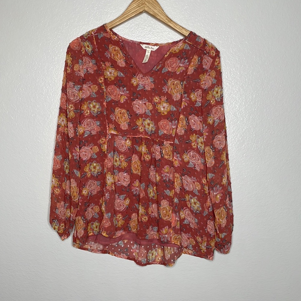 Matilda Jane Botanical Beauty Top sz Small Floral Print